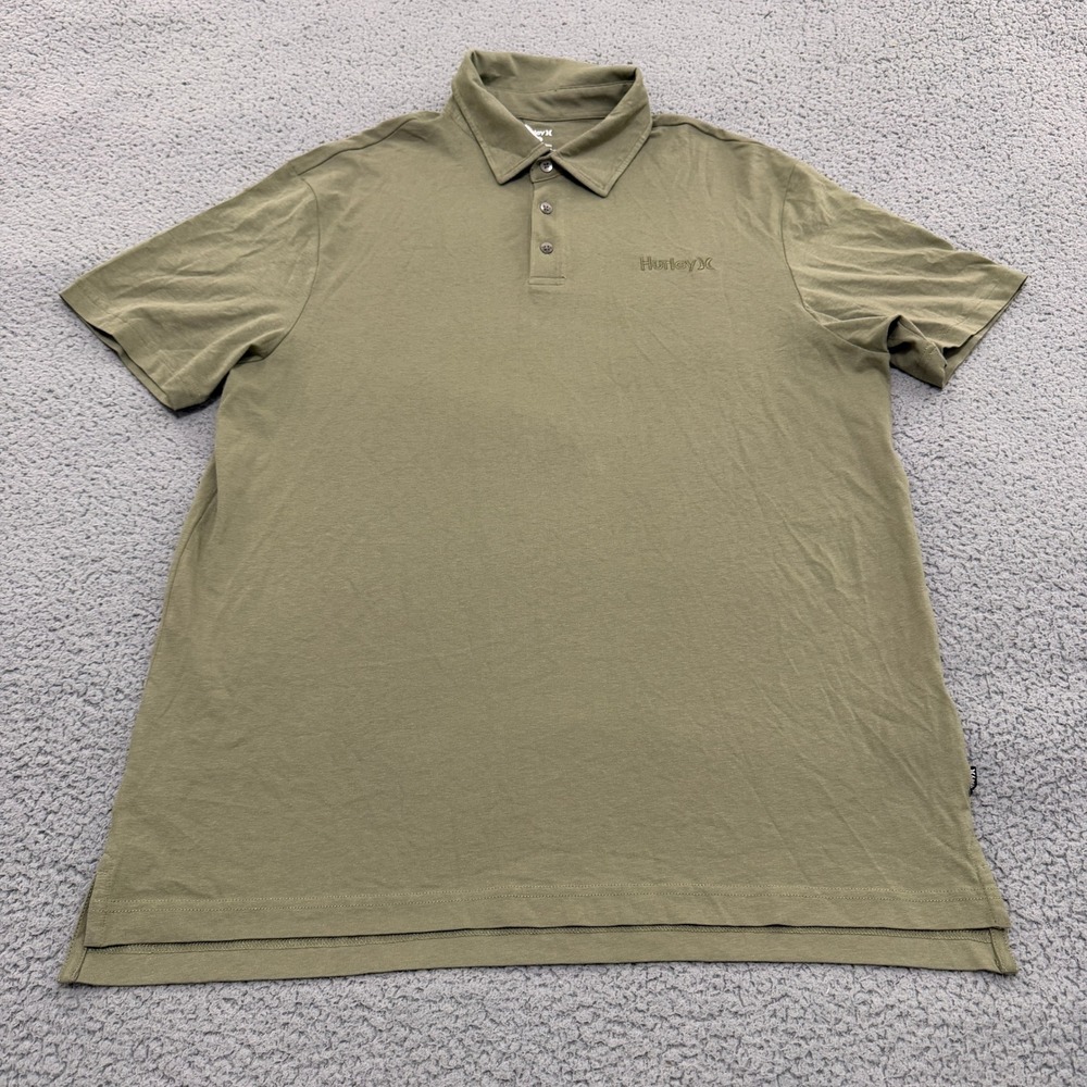 Hurley O&O Polo Shirt Mens Large Iguana Green Short Sleeve NEW